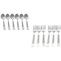 Olrada Stainless Steel Spoons Set of Dinner Spoon Food Grade Silverware for Home &amp; Kitchen (Dotted Spoon 6 Pcs &amp; Dotted Fork 6 Pcs)