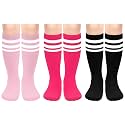 Olreco 3 Pack Toddler Soccer Socks Kids Baseball Socks Boys Girls Softball Sock Youth Football Sock Athletic Accessories
