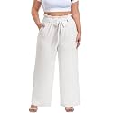 OLRIK Plus Size Pants for Women High Waisted Wide Leg Casual Palazzo Pants