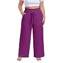 OLRIK Plus Size Pants for Women High Waisted Wide Leg Casual Palazzo Pants