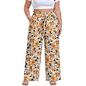 OLRIK Plus Size Pants for Women High Waisted Wide Leg Casual Palazzo Pants
