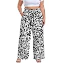 OLRIK Plus Size Pants for Women High Waisted Wide Leg Casual Palazzo Pants