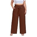 OLRIK Plus Size Pants for Women High Waisted Wide Leg Casual Palazzo Pants