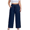 OLRIK Plus Size Pants for Women High Waisted Wide Leg Casual Palazzo Pants