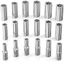 Olsa Tools 1/2-Inch Drive SAE Deep Socket Set - 18pc
