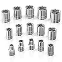 Olsa Tools 1/2-Inch Drive SAE Deep Socket Set - 18pc