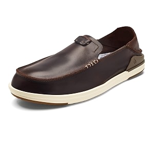 OluKai Kakaha Mens Leather Slip-On Shoes Premium