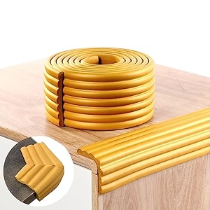 1 pcs corner protector for baby  extra thick cushion strip for baby safety  edge protector for sharp edges table desk wall corners amp furniture  2 meter long gold
