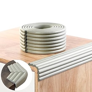 1 meter clear self-adhesive countertop amp table edge protector  transparent oval-shaped spillimpact guard strip for desks kitchen counters workbenches amp furniture 15x15mm pack of 1