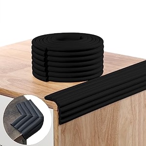 1 pcs corner protector for baby  extra thick cushion strip for baby safety  edge protector for sharp edges table desk wall corners amp furniture  2 meter long black