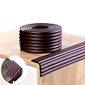 1 Meter Clear Self-Adhesive Countertop &amp; Table Edge Protector – Transparent Oval-Shaped Spill/Impact Guard Strip for Desks, Kitchen Counters, Workbenches &amp; Furniture, 15x15mm, Pack of 1