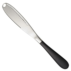1 pcs stainless steel butter spreader knife with holes 3 in 1 kitchen gadgets multifunctional butter grater for breakfast butter cheese jams black