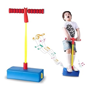 pogo stick for adults amp kids  pogo jumper for kids with balanced design  foam pogo jumper workout equipment for indoor and outdoor use  hopper stick for boys and girls  blue