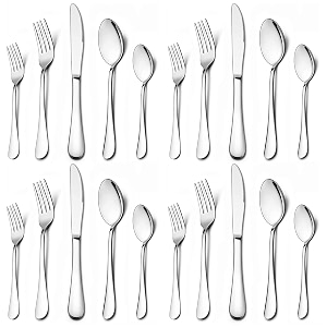 stainless steel flatware set for dinning table dinnerware tableware sets including forks spoons knives camping travel utensils 20 silver