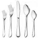 Stainless Steel Flatware Set for Dinning Table Dinnerware, Tableware Sets Including Forks Spoons Knives, Camping Travel Utensils (5, Silver)