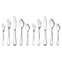 Stainless Steel Flatware Set for Dinning Table Dinnerware, Tableware Sets Including Forks Spoons Knives, Camping Travel Utensils (10, Silver)