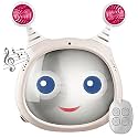 Oly Active Baby Car Mirror – Shatter-Proof Rear Facing Infant Mirror Entertains, Soothes, and Keeps Baby Visible – 10 x 11.7 x 3.1 In. Adjustable Headrest Mirror with Remote Control by Benbat, Beige