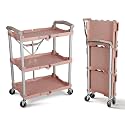 Olympia Tools 89-350 Pack-N-Roll Folding Collapsible Service Cart, 150LB Capacity, Rose