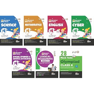 olympiad champs science mathematics english logical reasoning cyber amp gk class 4 with 28 mock tests set of 7 books 3rd edition disha experts