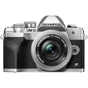 olympus om-d e-m10 mark iv mirrorless digital camera with 14-42mm lens silver