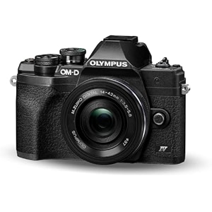 olympus om-d e-m10 mark iv micro four thirds system camera kit 20 mp sensor electronic viewfinder 4k video powerful af wi-fi black incl mzuiko digital ed 1442mm f3556 ez pancake black