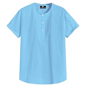 Mens White Cotton Half Sleeve Kurta with
