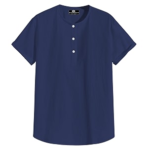 Mens White Cotton Half Sleeve Kurta with