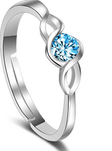 Om Jewells Curvy Solitaire Finger ring Brass