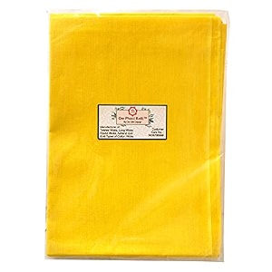 om phool batti cotton cloth for puja mandir asana altar cloth puja ka kapda or pooja item pack of 2 yellow
