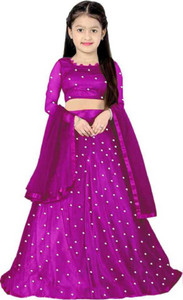 om sai fashion indi girls lehenga choli ethnic wear embellished lehenga choli and dupatta set purple pack of 1