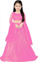 Om Sai Fashion Indi Girls Lehenga Choli Ethnic Wear Embellished Lehenga, Choli and Dupatta Set (Pink, Pack of 1)