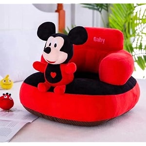 plush cartoon shape cushion baby sofa seat or rocking chair for 0-2 years kid - pack of 1 - 1 black 1 seater