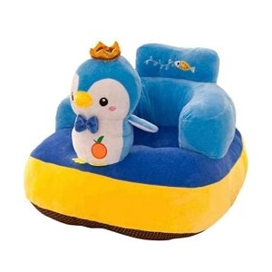 plush cartoon shape cushion baby sofa seat or rocking chair for 0-2 years kid - pack of 1 - 1 blue 1 seater