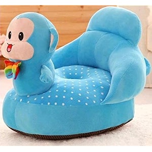 plush cartoon shape cushion baby sofa seat or rocking chair for 0-2 years kid - pack of 1 - 1 blue 1 seater