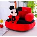 Plush Cartoon Shape Cushion Baby Sofa Seat Or Rocking Chair For 0-2 Years Kid - Pack Of 1 - 1, Black, 1 Seater