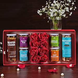 omay foods 12_pcs regal treats corporate gift hamperhealthy roasted snacksherbal teadry fruitsemployee gift ideascorporate gifts for clientspremium gourmet gift box i healthy gift hamper