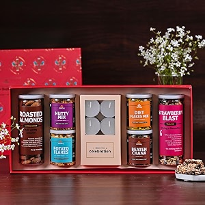 omay foods 12 pcs_season39s best gift box  healthy gift hamper with roasted snacks dry fruits amp chocolate treats  wedding hampers  housewarming gifts  return favors  gourmet snack gift box i healthy git i corporate gift hamper