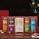 Omay Foods 7 pcs_HOLIDAY CHEER Gift Box | Roasted Snacks, Dry Fruits &amp; Chocolate Treats | Corporate New Yars Gift Hamper for Employees &amp; Clients | Motivation Gift Hamper | Gourmet Snack Gift Box