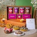 Omay Foods 10 Pcs_ Goodness Inside Diwali Gift Box l Corporate Diwali Gift Hamper l Healthy Snacks, Roasted Dry Fruits, Chocolates l Candles, Diya l Healthy Gift Hamper l Premium Gifts I Festive Hamper