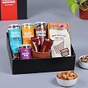 Omay Foods 8_Pcs TEA TIME Treasures Gift Box | Roasted Snacks, Tea Mix, Kulhad, Socks | Birthday Gift Hamper for Mom, Dad, Women, Men | Thank You, Congratulations, Apology Gifts | Healthy Premium Gift Hamper