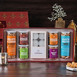omay foods 12 pcs mixed delights diwali gift box i premium dry fruits i diwali candles amp diya i corporate gift hamper i dry fruit gift pack i premium gift box i festive hamper