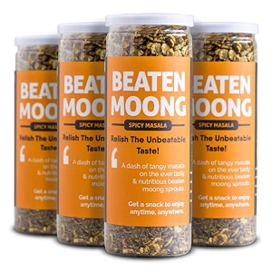 omay foods roasted moong jor 140g jar pack of 4  beaten moong  22g protein  oil-free roasted not fried  chatpata namkeen  gluten-free vegan  healthy snack for weight loss
