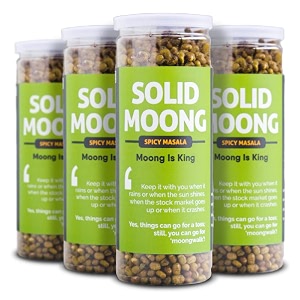 omay foods roasted moong ankurit 150g jar pack of 4  22g natural protein  sprouted mung bean namkeen  oil-free roasted not fried  healthy snack for weight loss  high protein snack