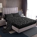 Ombre Black Leopard 3 Pieces Sheet With 16 Inch Deep Pockets Kids Animal Print Bedding Twin Size Safari Bed Sheets Set for Women Men Room Decor Breathable Soft Microfiber Cheetah With 1 Pillow Case