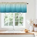 Ombre Valance Curtains for Windows, Sheer Rod Pocket Short 54x18 in