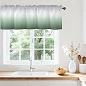 Ombre Valances for Windows, Rod Pocket Sheer Curtain Short 42x12 in