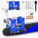 Chainsaw Sharpener, Chainsaw Sharpening Tool with 3 Burr Grinding Stone & Cleaning Brush, Hand Crank Chainsaw Blade Sharpener, Portable Chainsaw Sharpening Kit for Sharpening Accessories
