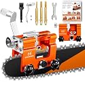 Chainsaw Sharpener Jig Kit, Portable Chainsaw Sharpening Tool with Gloves, 3 Burr Grinding Stone &amp; Cleaning Brush, Hand Crank Chainsaw Sharpener for Chain/Electric Saw, Lumberjack