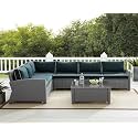 6 Seater L Sofa (Nevy blue0389)
