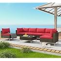 6 Seater L Sofa (Red@0475)